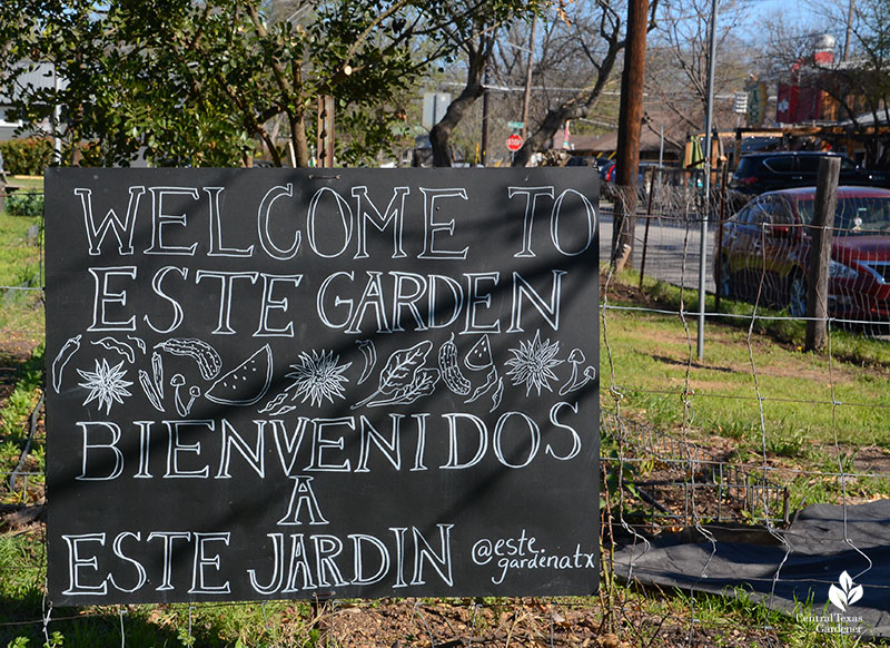 welcome to Este Garden sign