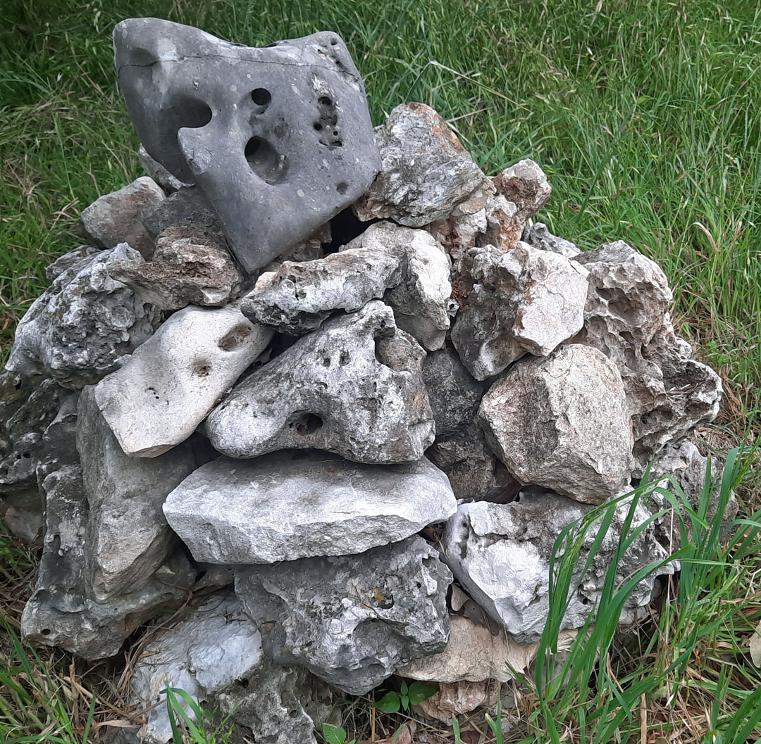 Karst stone pile for lizards and other small creatures